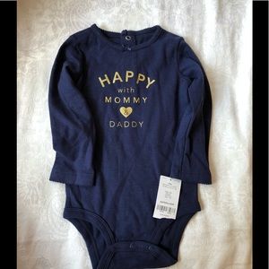 NWT Adorable long sleeve navy onesie
